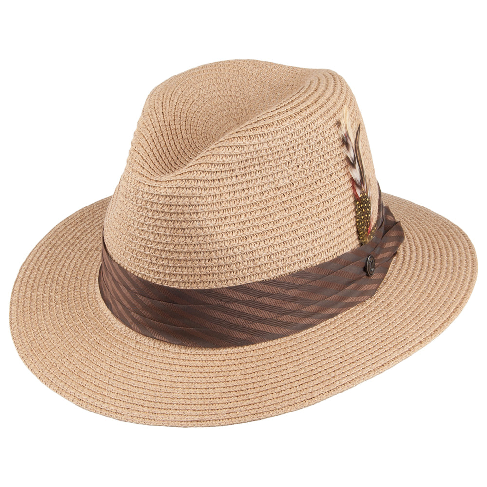 Cappuccino Toyo Braided Fedora Hat