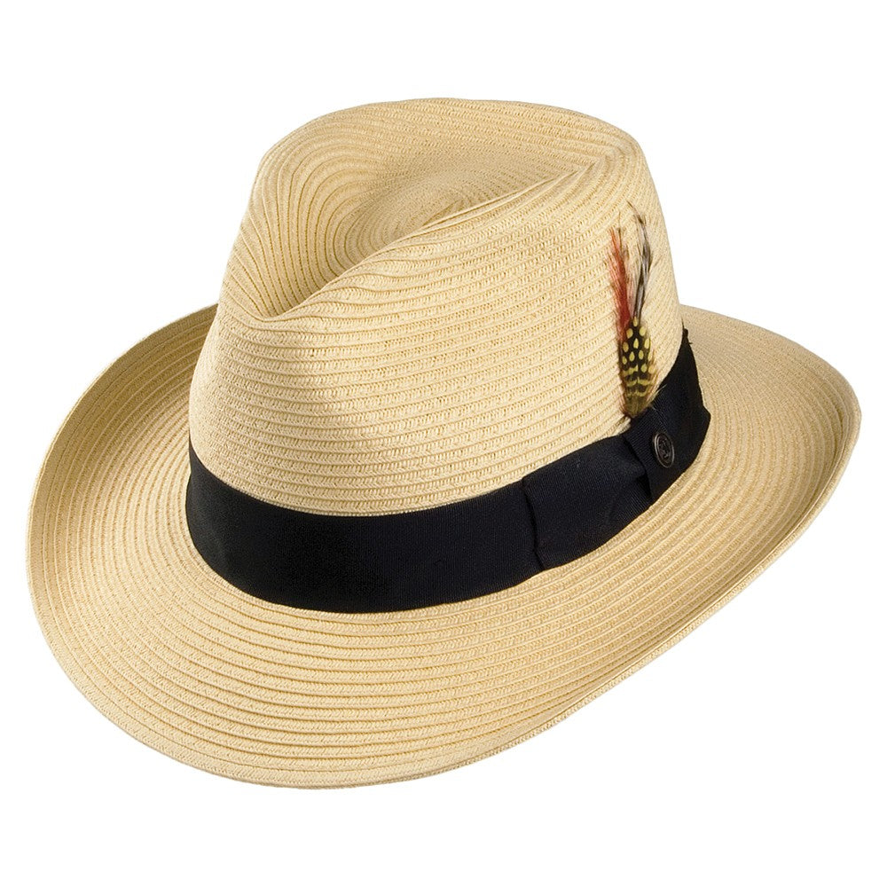 Natural Summer C-Crown Straw Fedora Hat