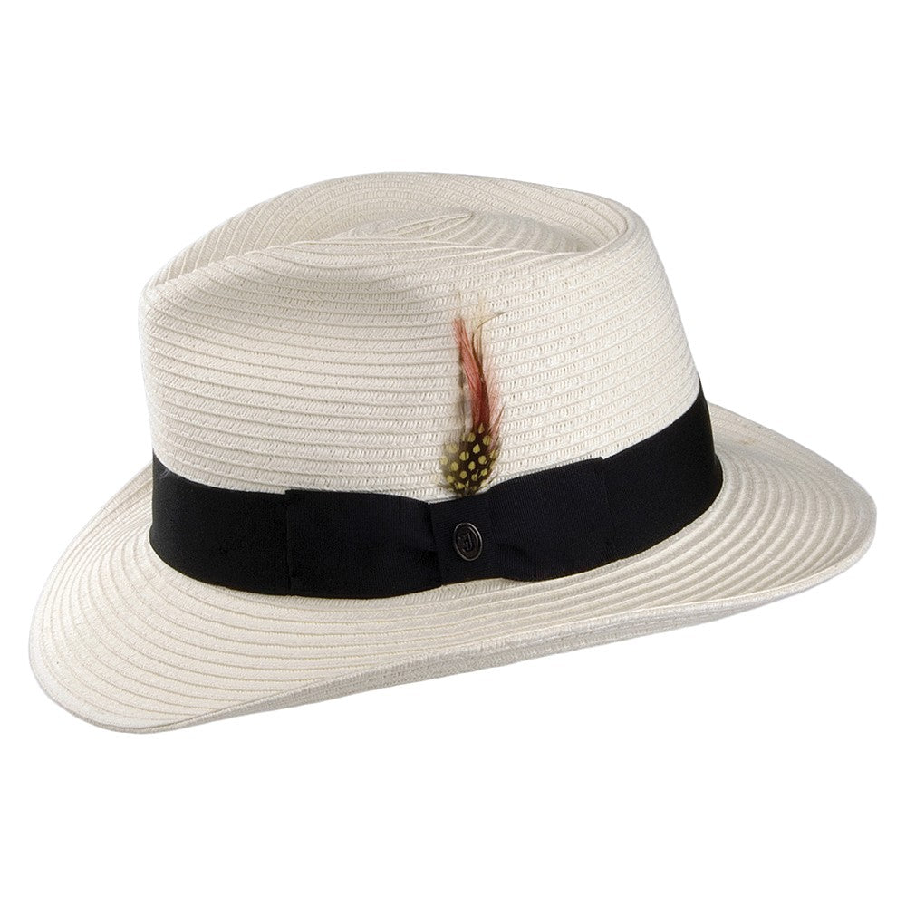 Ivory Summer C-Crown Straw Fedora Hat - Image 2