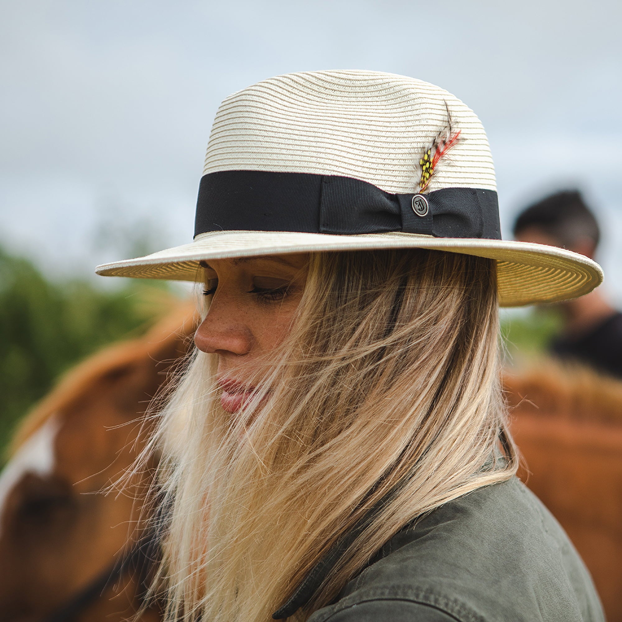 Ivory Summer C-Crown Straw Fedora Hat - Image 5