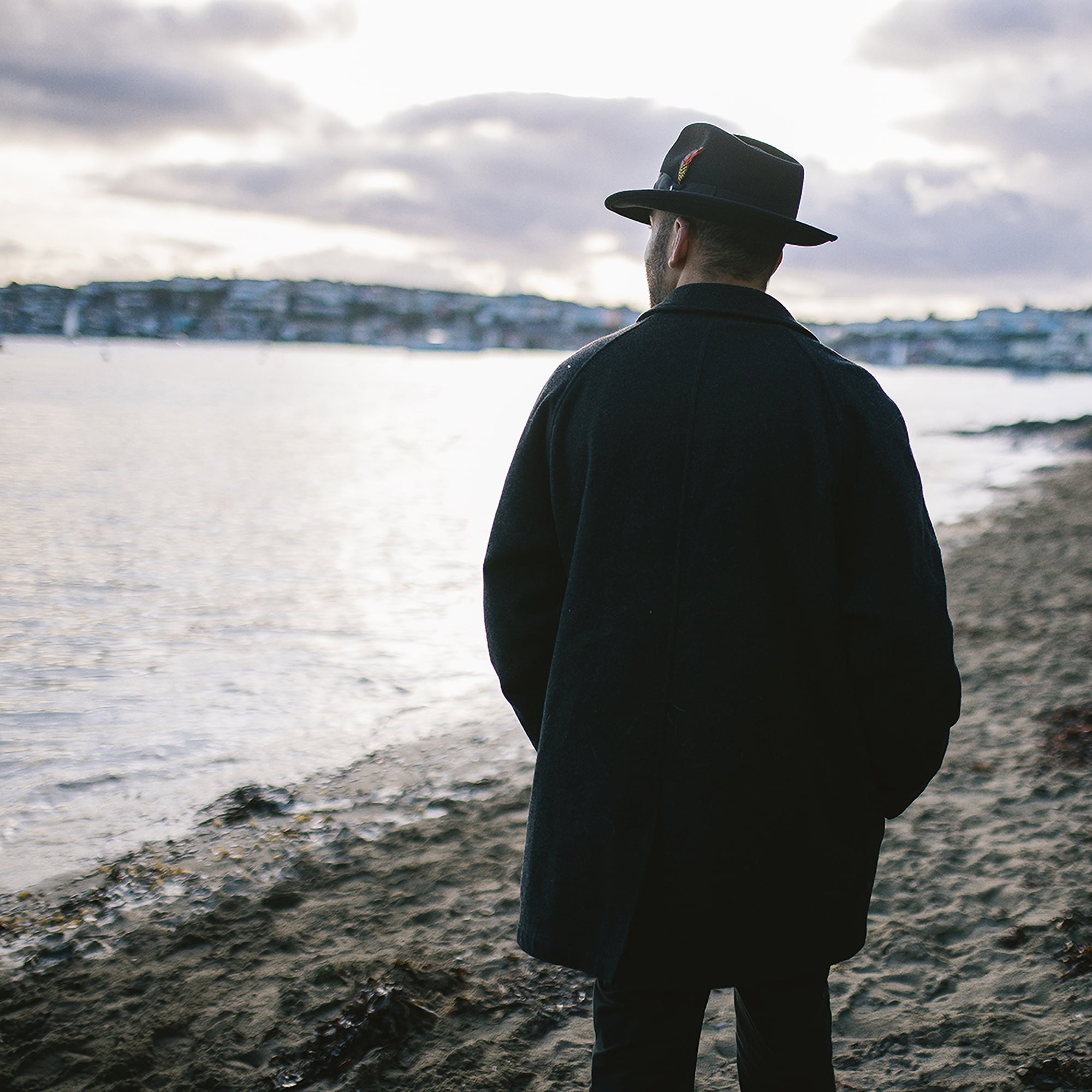 Black Crushable C-Crown Wool Felt Fedora Hat - Image 6