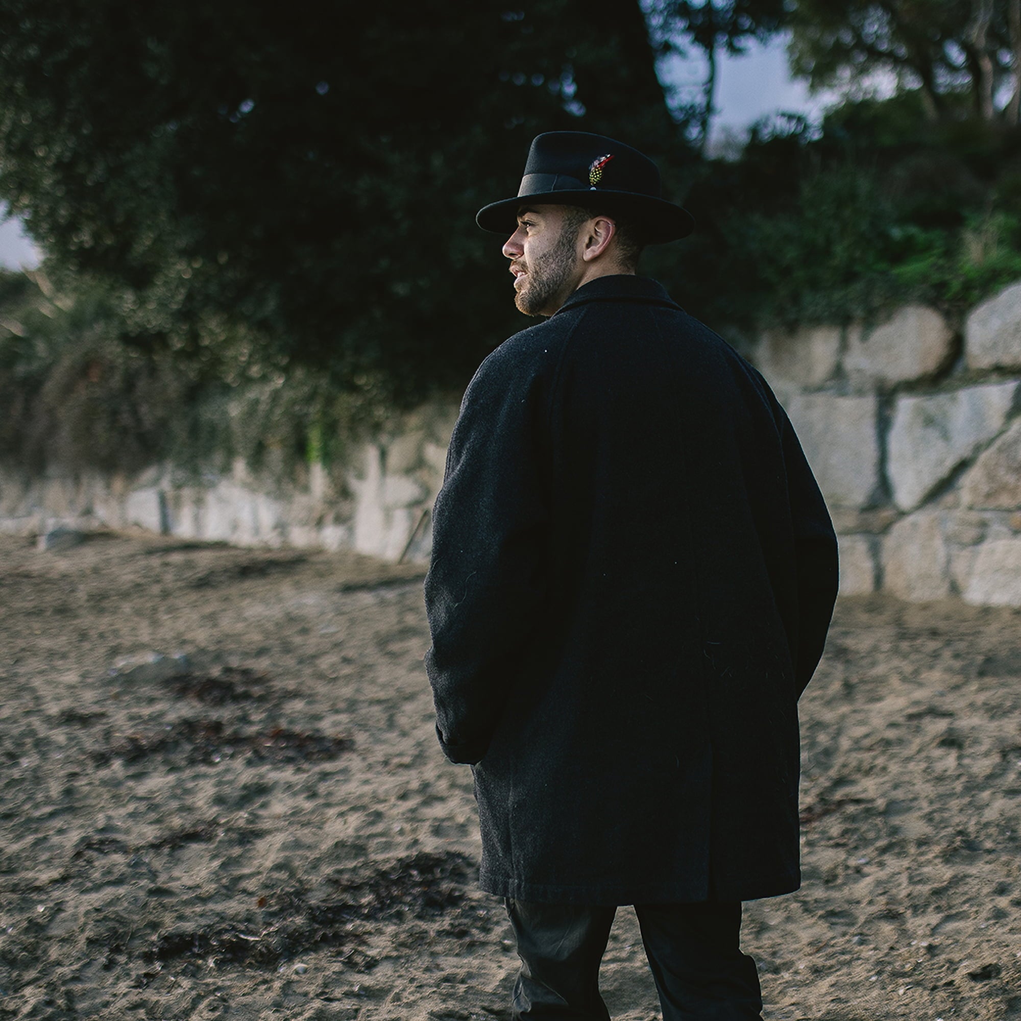 Black Crushable C-Crown Wool Felt Fedora Hat - Image 7