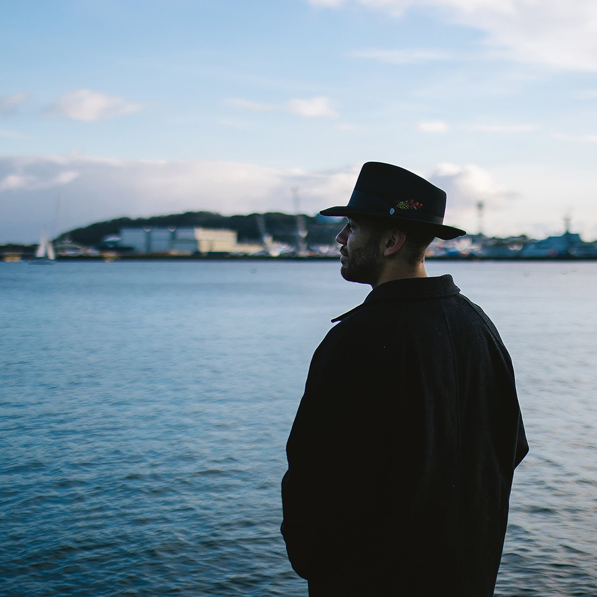 Black Crushable C-Crown Wool Felt Fedora Hat - Image 8