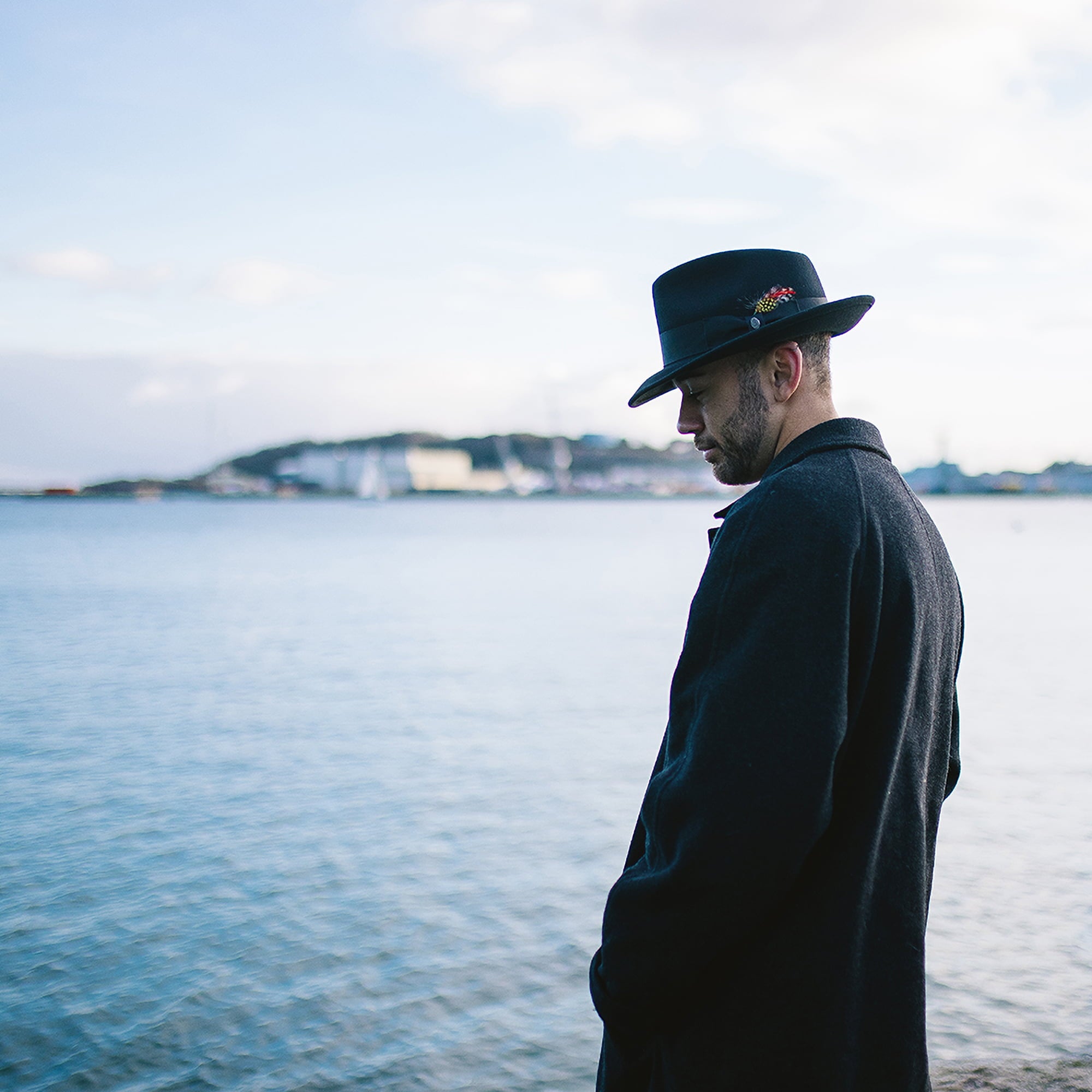 Black Crushable C-Crown Wool Felt Fedora Hat - Image 9