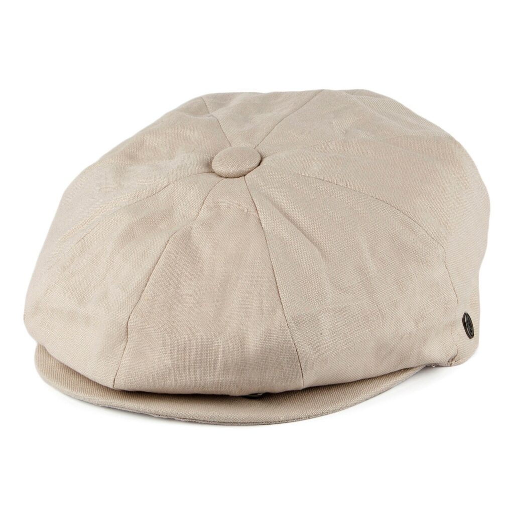 Natural Linen Newsboy Cap
