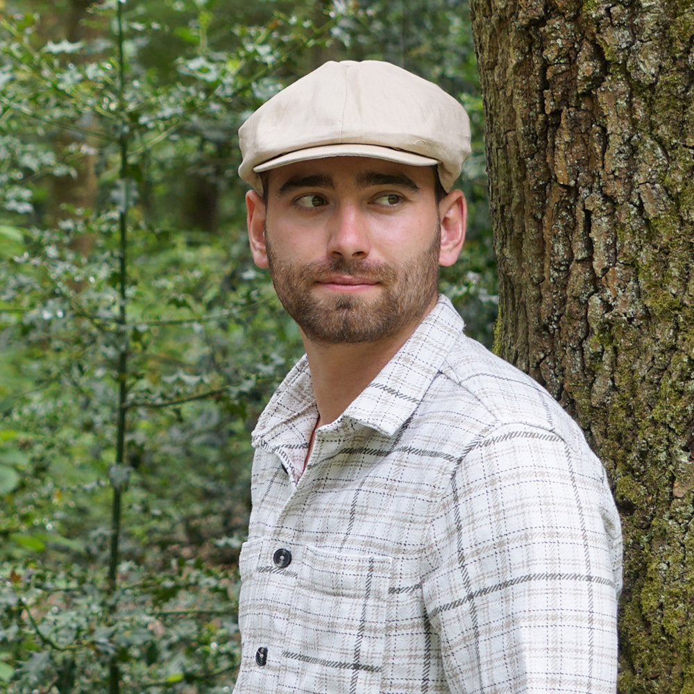 Natural Linen Newsboy Cap - Image 6