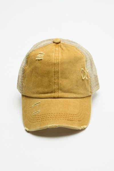 PREMIUM DISTRESS MESH BACK BASEBALL CAP - Image 16