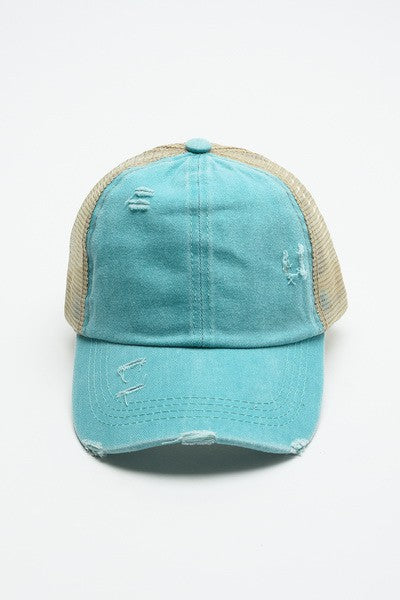 PREMIUM DISTRESS MESH BACK BASEBALL CAP - Image 4