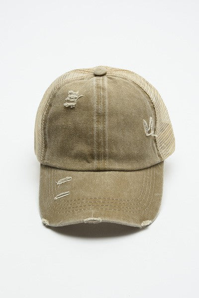 PREMIUM DISTRESS MESH BACK BASEBALL CAP - Image 15