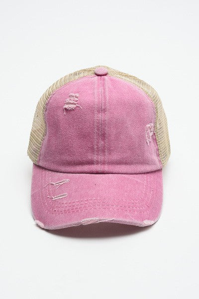 PREMIUM DISTRESS MESH BACK BASEBALL CAP - Image 18
