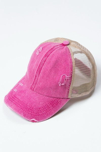 PREMIUM DISTRESS MESH BACK BASEBALL CAP - Image 12