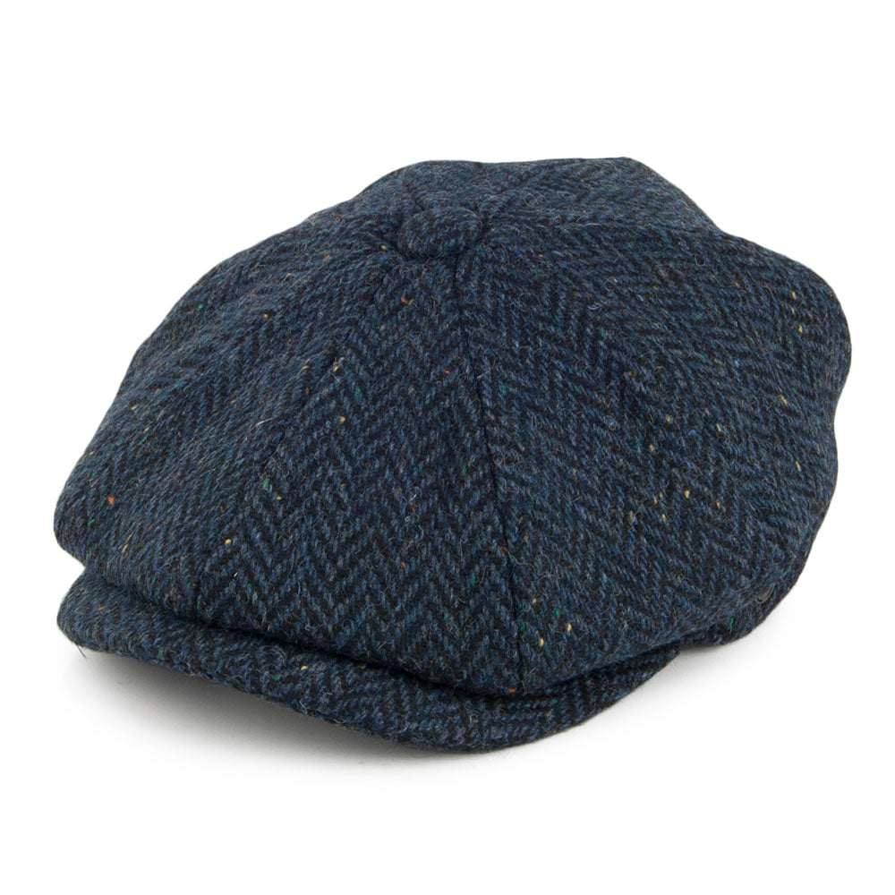 Navy Blue Wool Blend Newsboy Cap