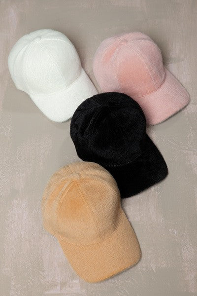 FAUX FUR COZY BASEBALL CAP